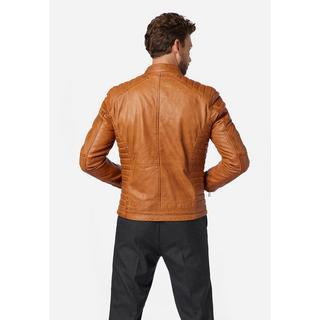 RICANO  Blouson en cuir pour homme Cooper - style motard avec col montant 