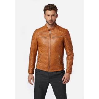 RICANO  Blouson en cuir pour homme Cooper - style motard avec col montant 