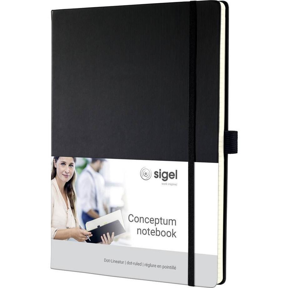 Sigel CONCEPTUM®  Notizbuch Dot-Lineatur (punktkariert) Schwarz Anzahl der Blätter: 97 DIN A4  