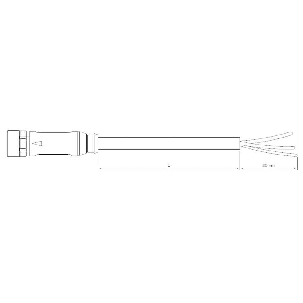 TE Connectivity  Sensor-/Aktor-Steckverbinder, konfektioniert M12 Buchse, gerade 5.00 m Polzahl: 5 1 St. 