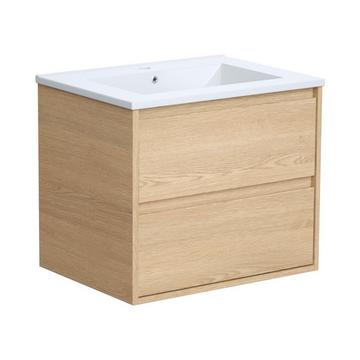 Mobile per bagno sospeso con lavabo da incasso 60 cm Placcatura rovere - MILIPAM