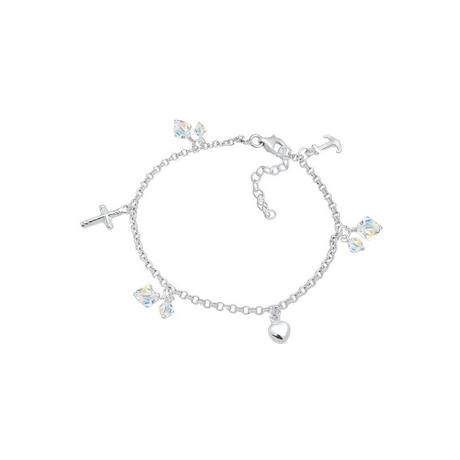 Elli  Armband Kreuz Herz Anker Kristalle 