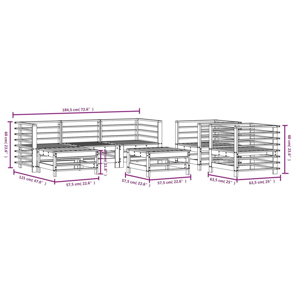 VidaXL set mobili da giardino Legno di pino  