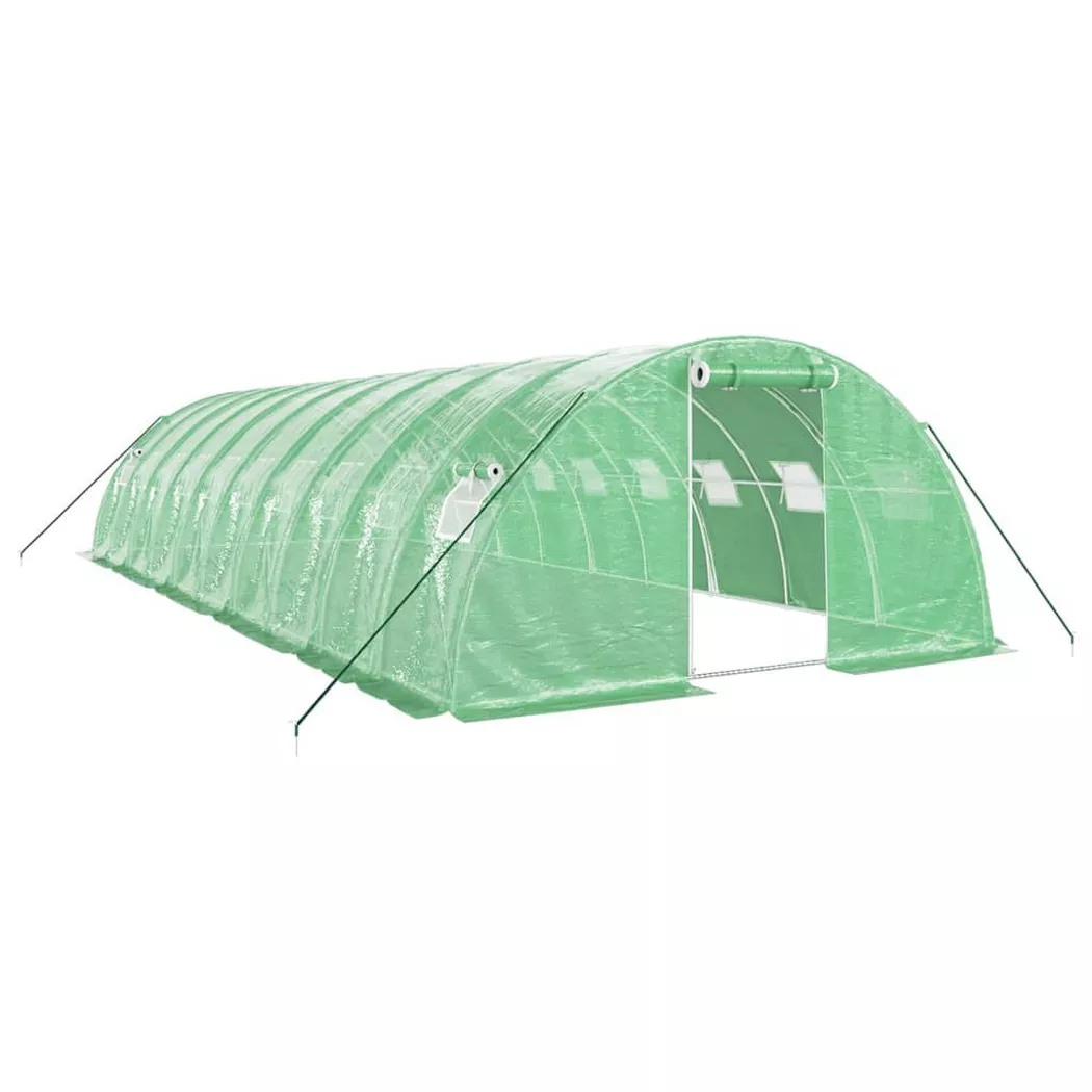 vidaXL Serre avec cadre en acier vert 40 m² 10x4x2 m