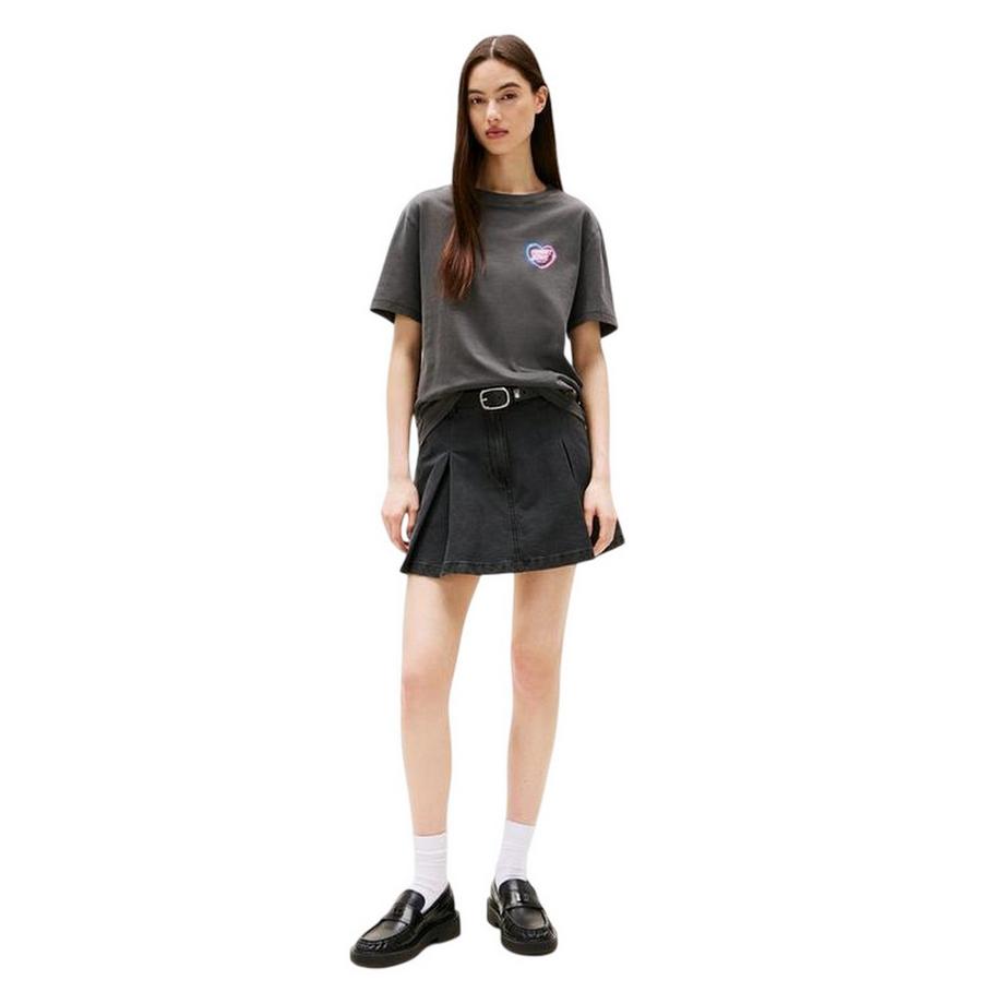 TOMMY JEANS T-Shirt Taglio Regolare con Grafica Cuore al Neon  