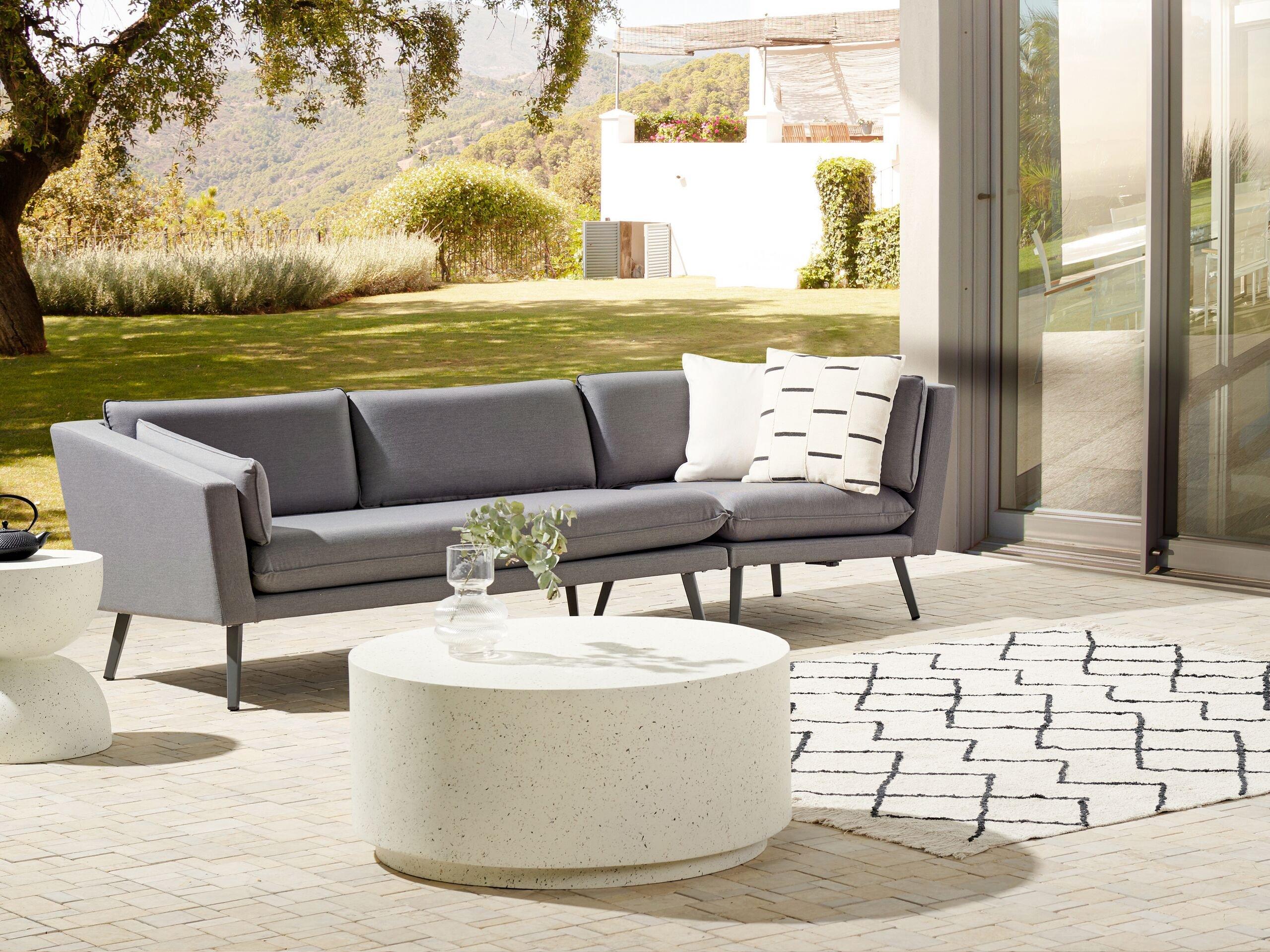 Beliani Divano angolare en Tessuto Moderno LORETELLO  