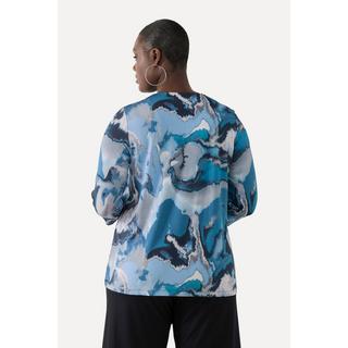 Ulla Popken  Slinkyshirt, Marmor-Design, A-Linie, 3/4-Arm 