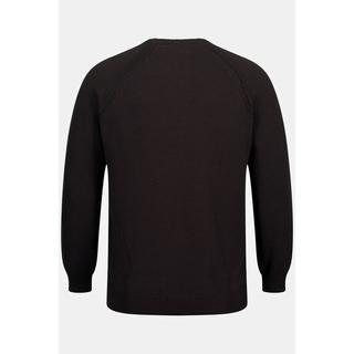 JP1880  Maglione con orli aperti, scollo a girocollo e maniche lunghe raglan 