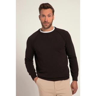 JP1880  Maglione con orli aperti, scollo a girocollo e maniche lunghe raglan 