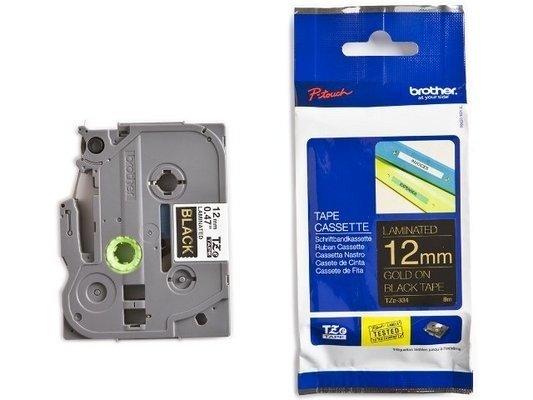 Image of Band, laminiert gold/schwarz TZe-334 PT-1280VP 12 mm