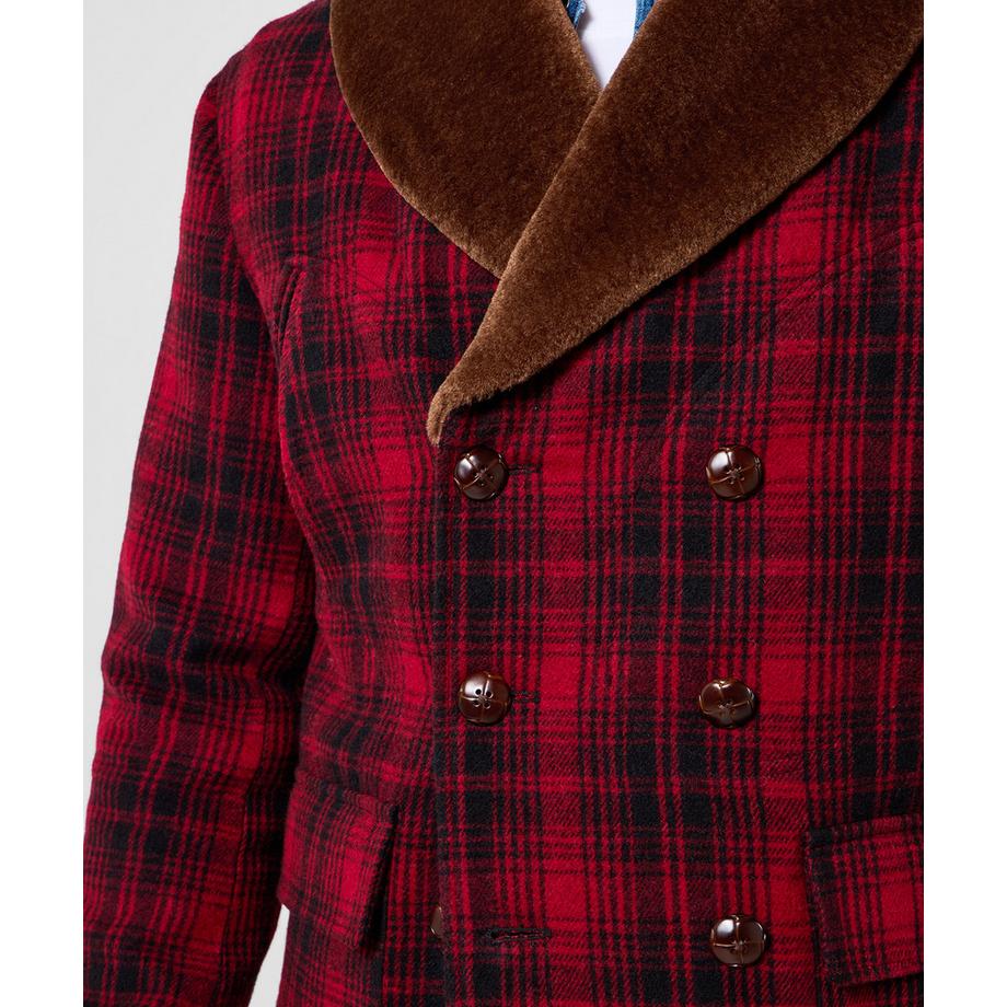 Joe Browns Cappotto a Quadri Collo in Pelliccia Sintetica Multicolore  