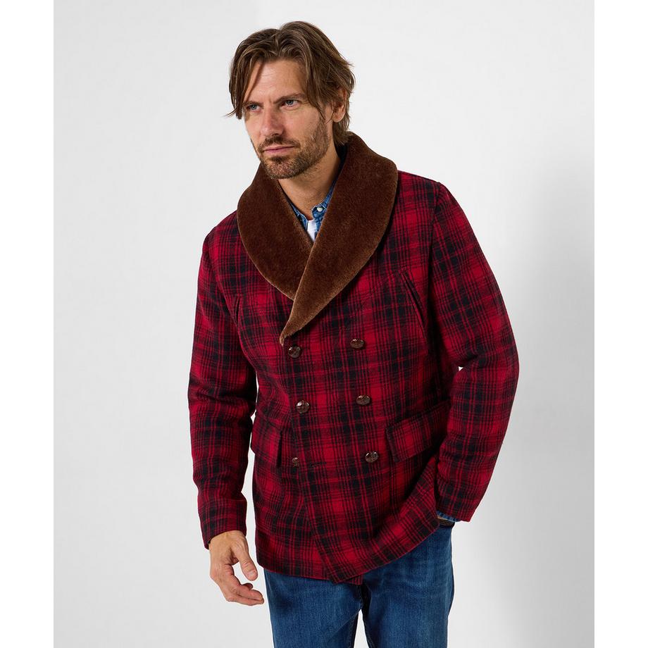 Joe Browns Cappotto a Quadri Collo in Pelliccia Sintetica Multicolore  