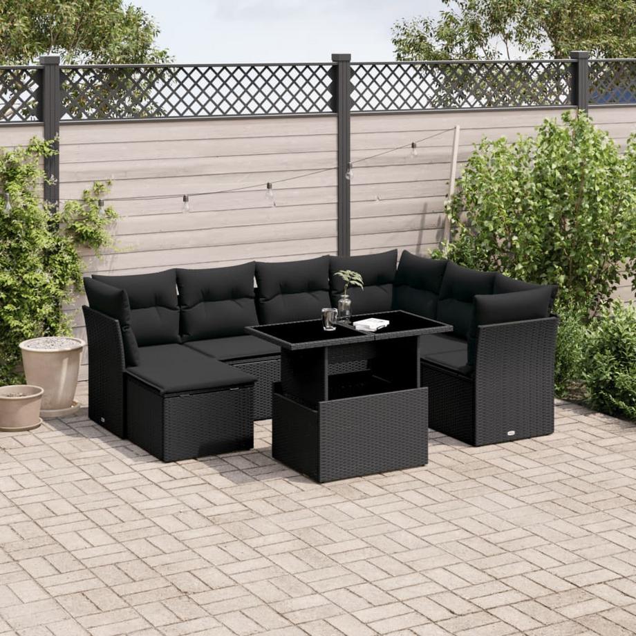 VidaXL Ensemble de canapés de jardin rotin synthétique  