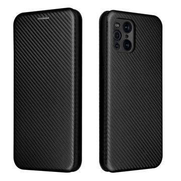 Oppo Find Custodia X3 Pro - Custodia Flip Carbon Look