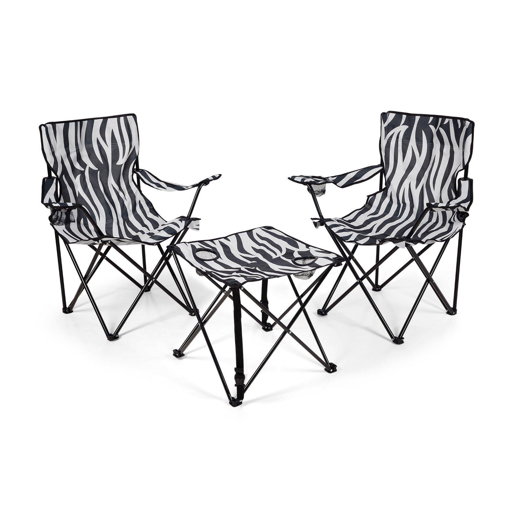 Image of Zebraffo Campingset Zebra, 2 Stühle Und 1 Tisch Unisex 102cm