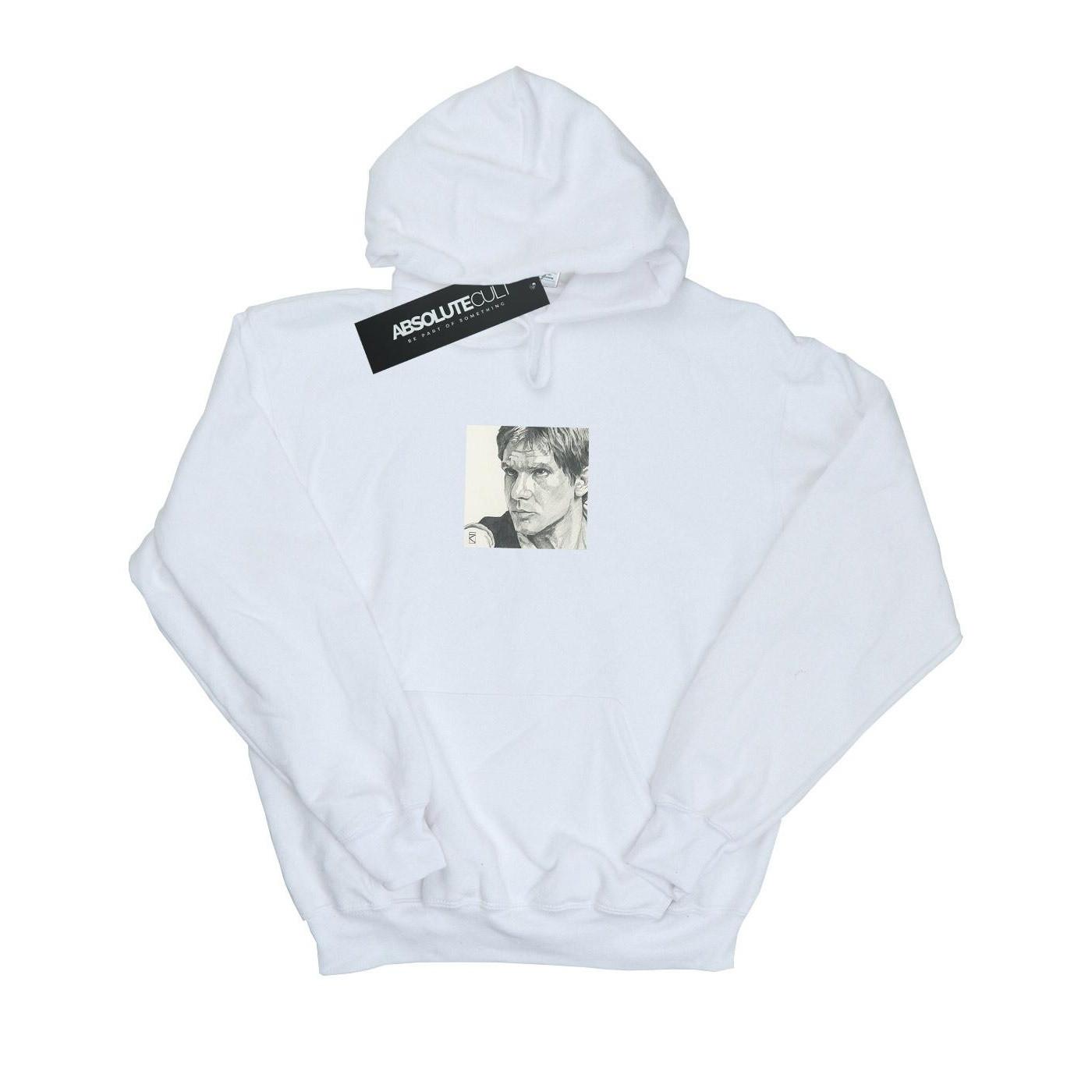 Image of Han Solo Drawing Kapuzenpullover Herren Weiss XL