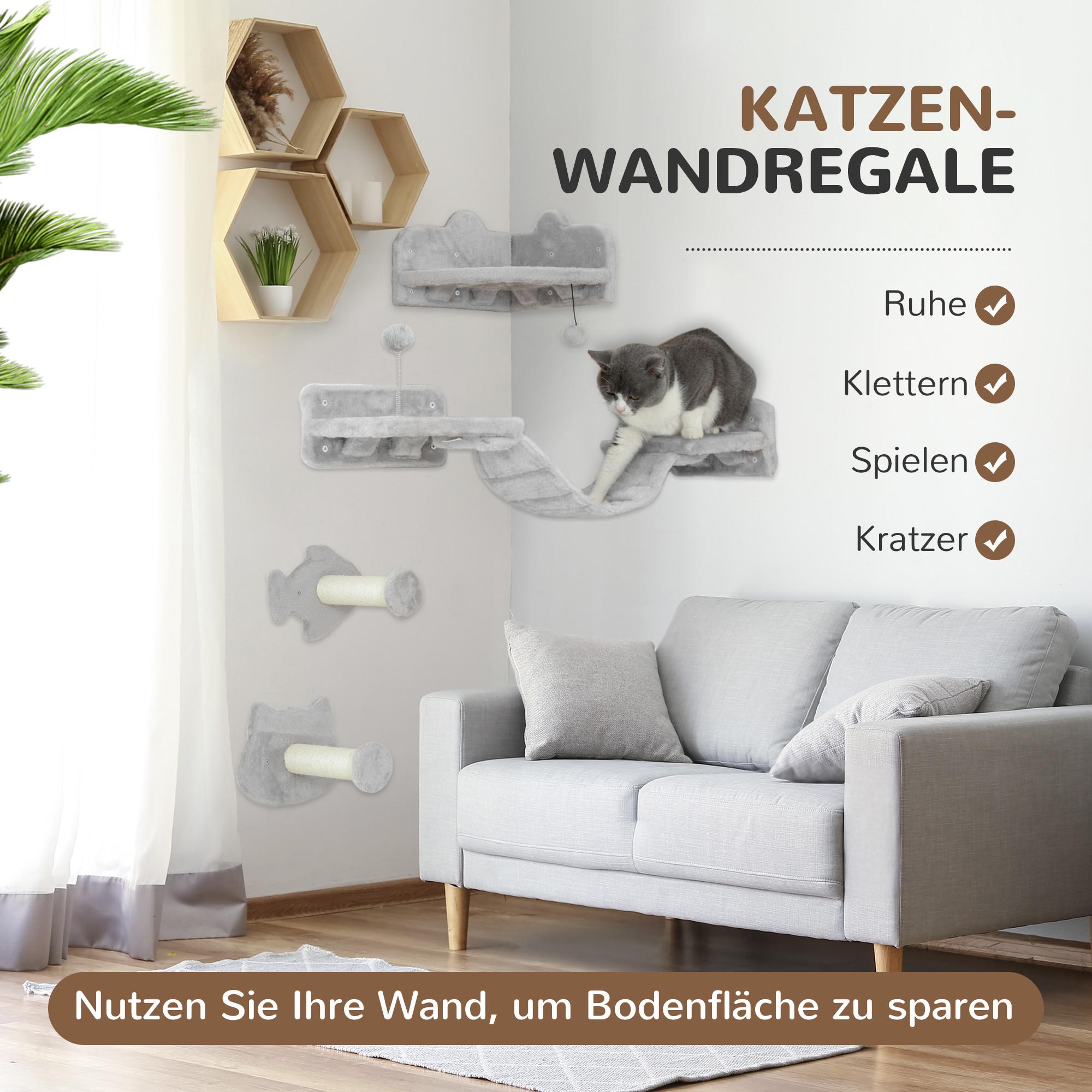 PawHut  Katzen Kletterwand Set 