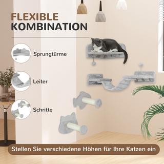 PawHut  Katzen Kletterwand Set 