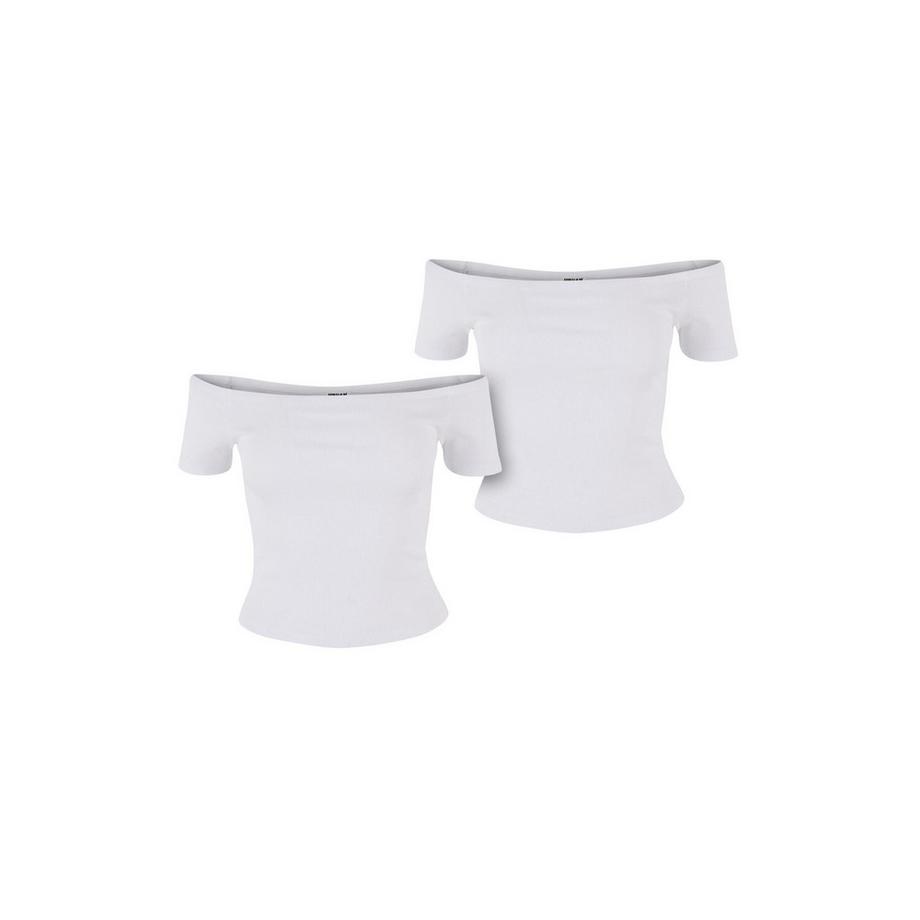 URBAN CLASSICS Organic Off-Shoulder T-Shirt Confezione da 2  