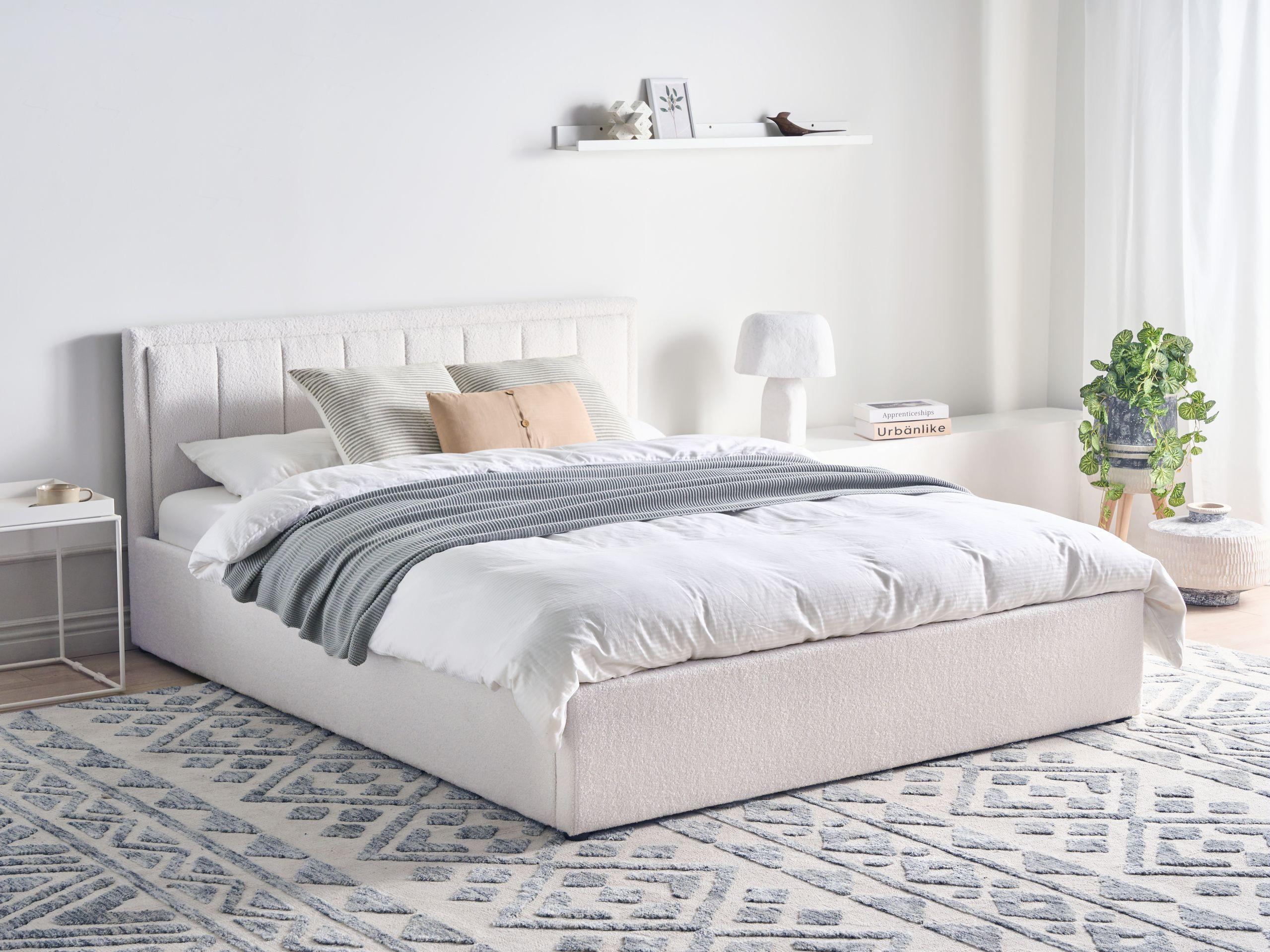 Beliani Letto con ottomano en Bouclé Minimalista MONTLAUR  