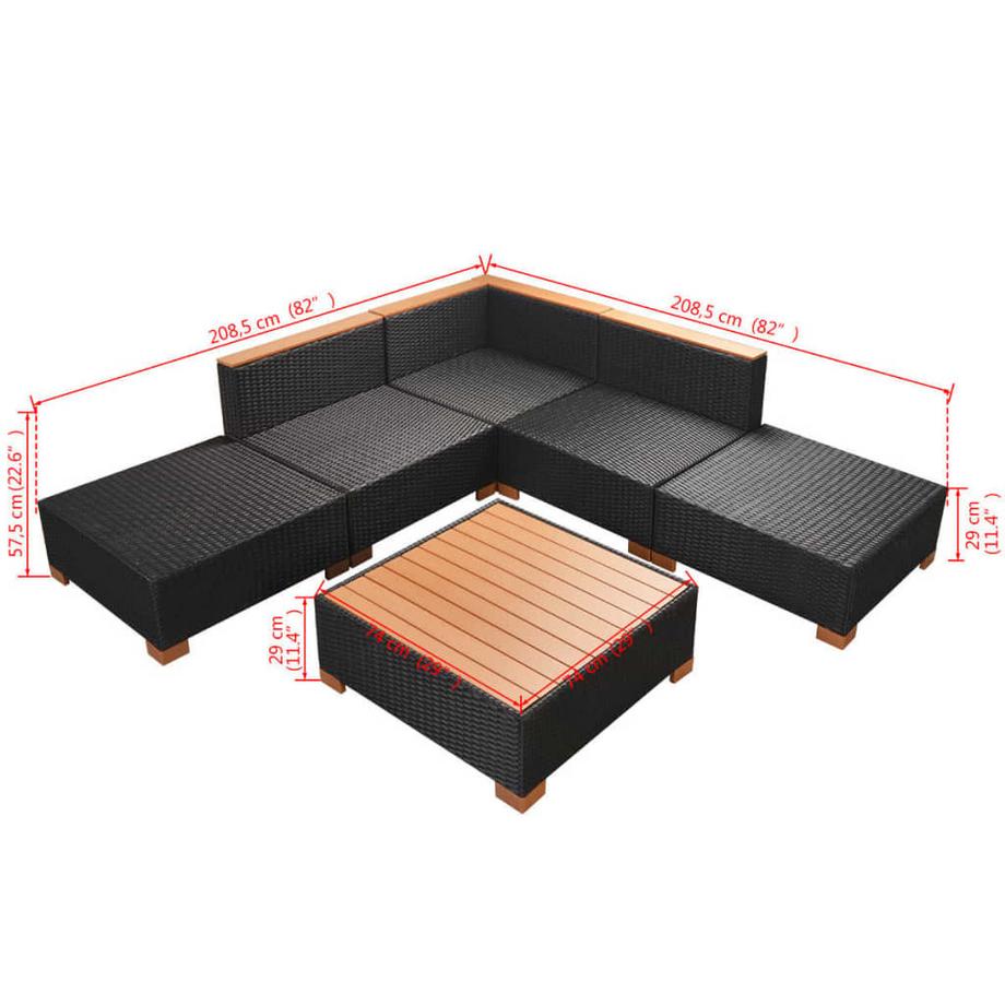 VidaXL divano da esterno Polirattan  