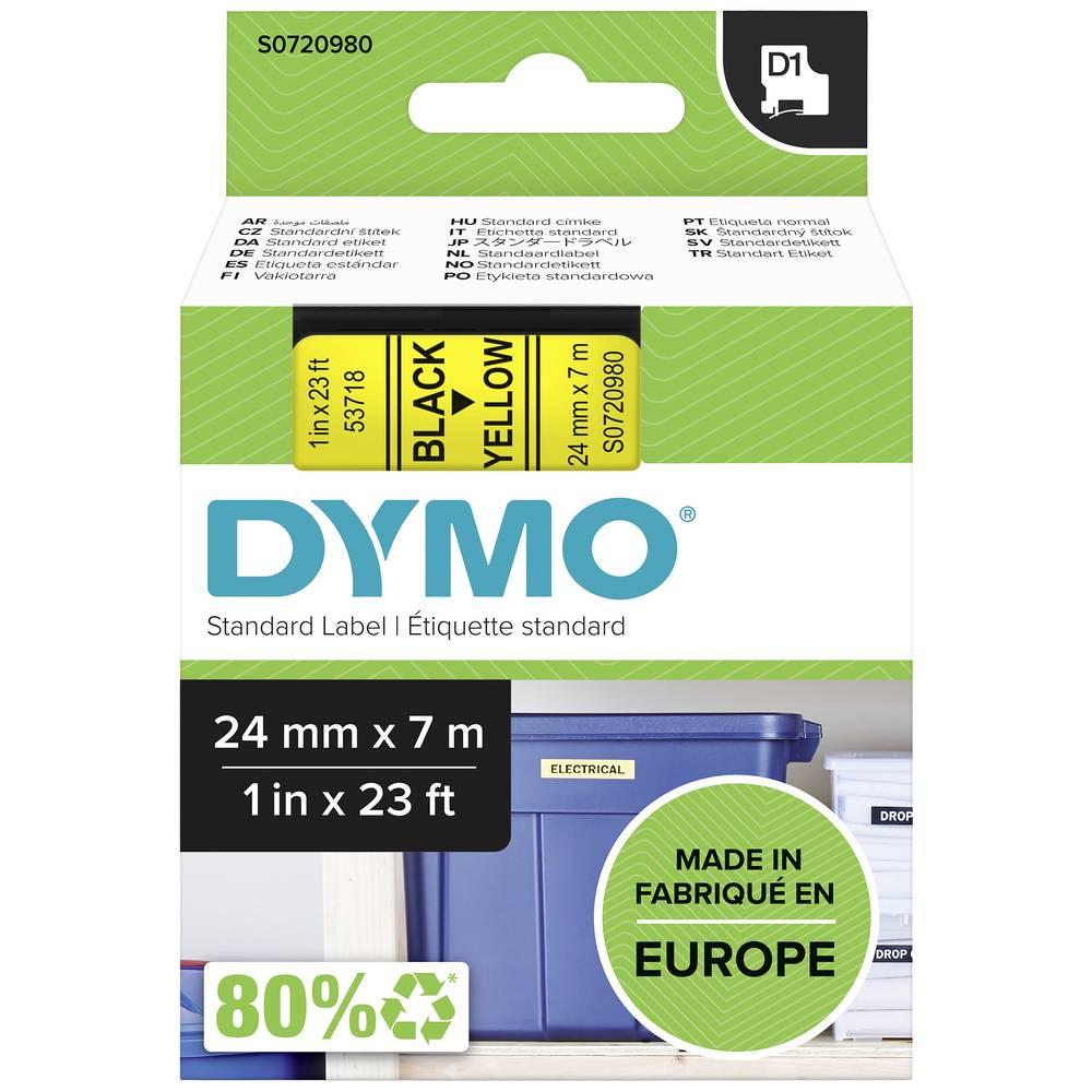 Dymo  Cassetta nastro  D1 53718 Colore Nastro: Giallo Colore carattere:Nero 24 mm 7 m 