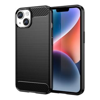 Cadorabo  Hülle für Apple iPhone 14 PLUS TPU Silikon Edelstahl-Karbonfaser Optik 