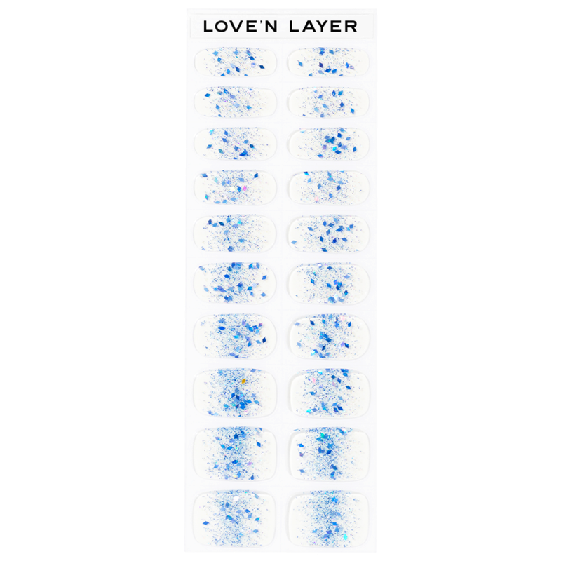 Lovenlayer  Autocollants pour ongles Funky Sparkle Blue 