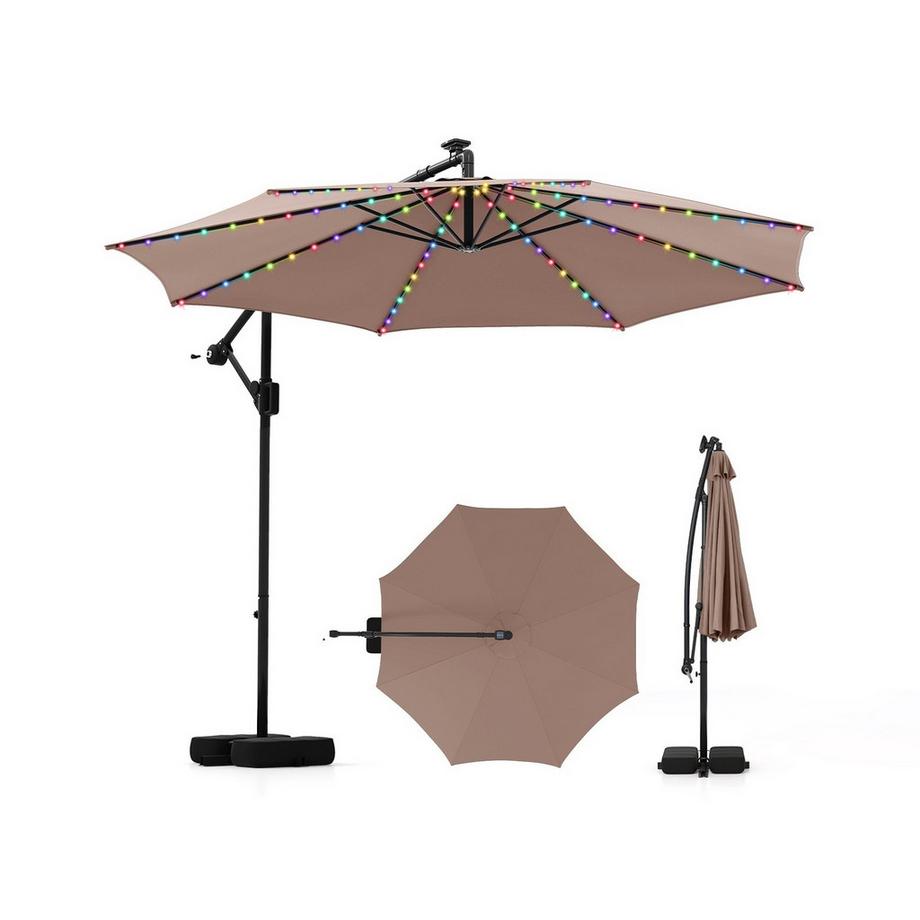 Parasol de terrasse à LED, 9 modes