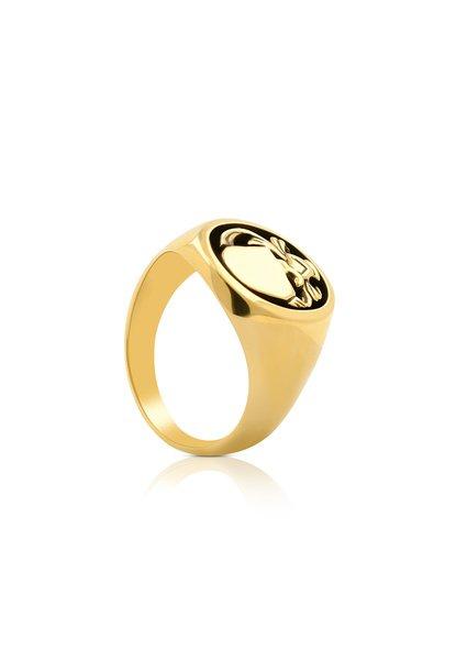 Image of Wappenring Gelbgold 750 Damen Gelbgold 62