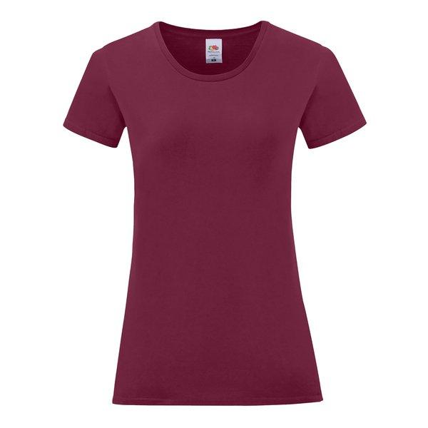 Image of Tshirt Iconic, Kurzärmlig Damen Weinrot XL