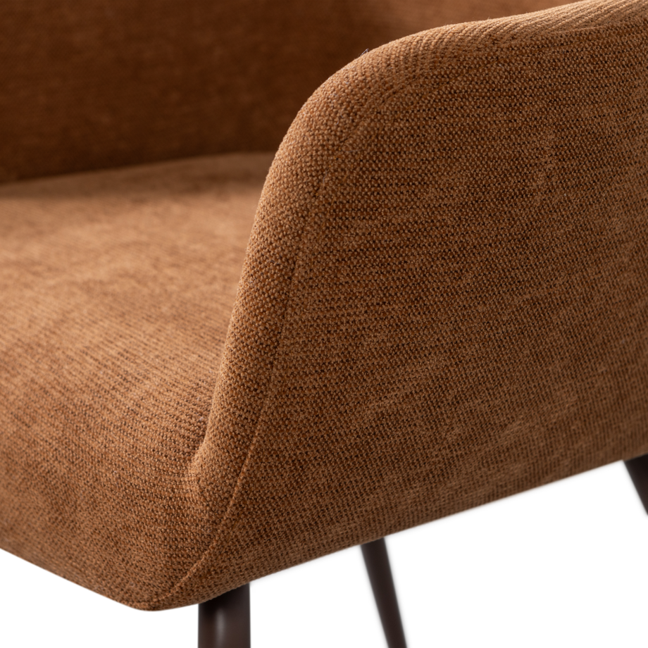 mutoni Chaise avec accoudoirs Jenny tissu brun  