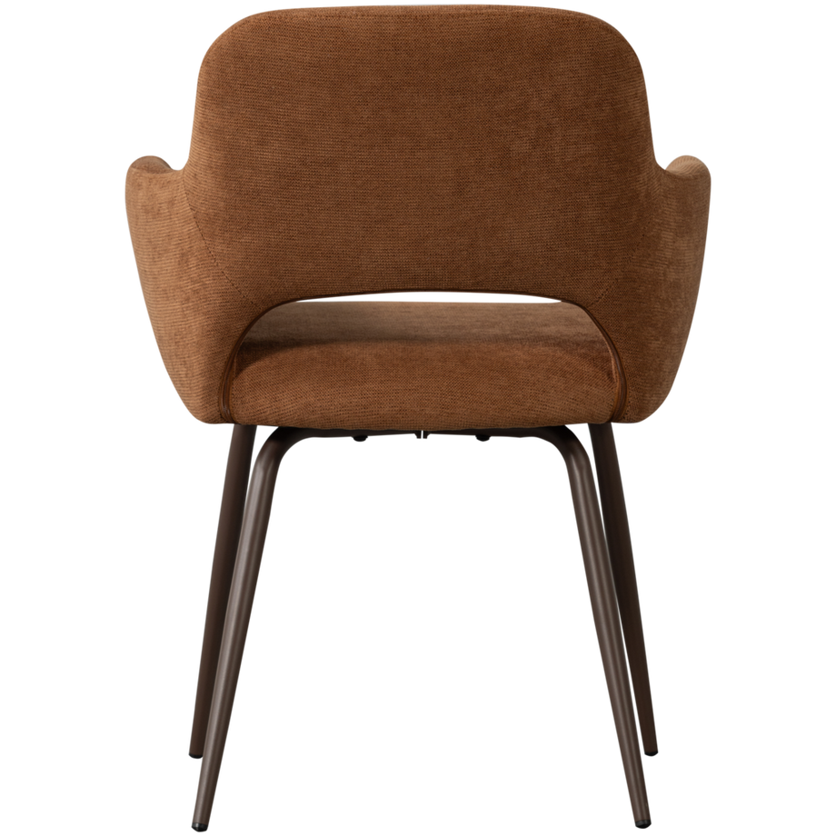 mutoni Chaise avec accoudoirs Jenny tissu brun  