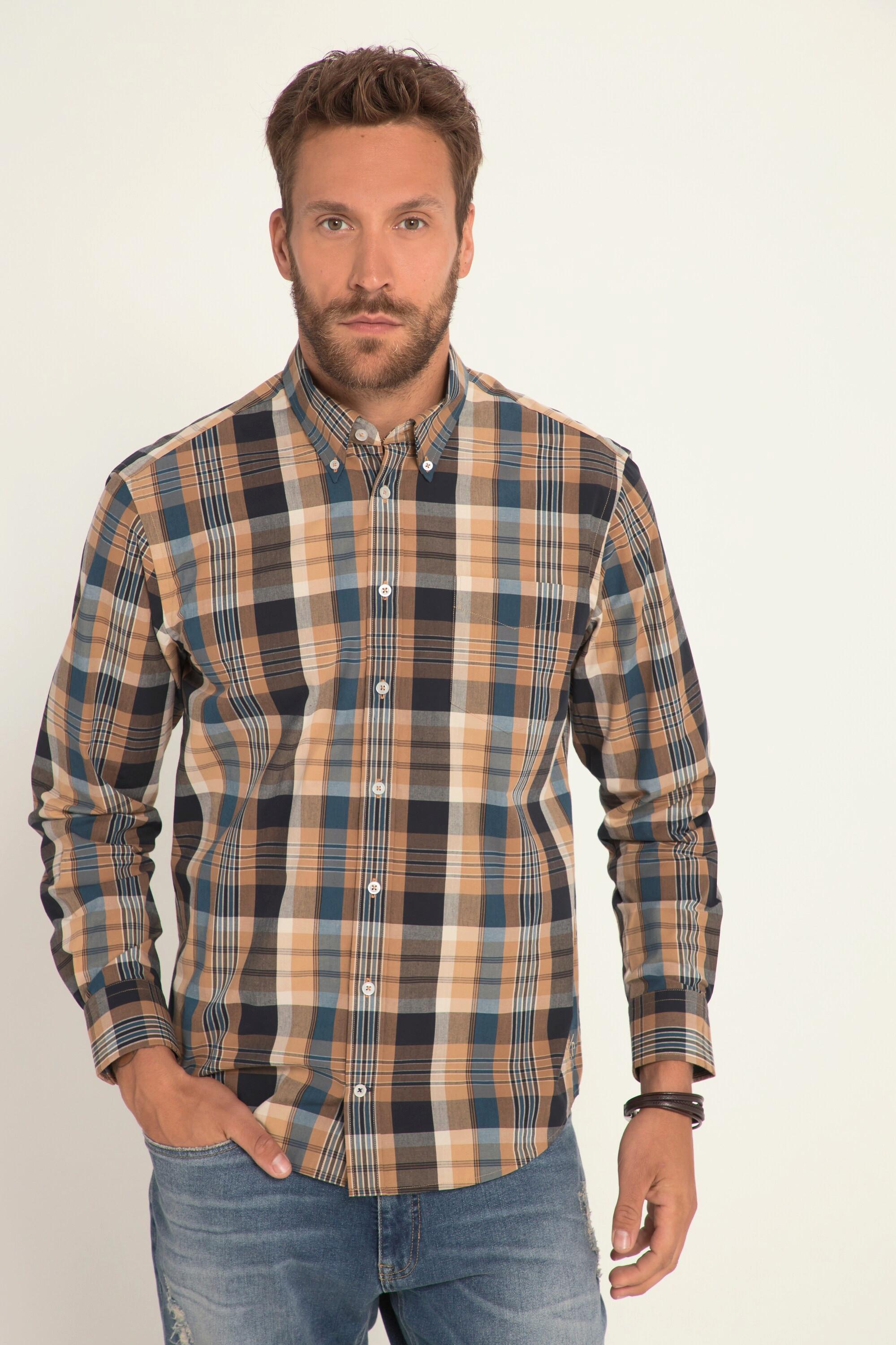 JP1880  Karohemd, Langarm, Buttondown-Kragen, Modern Fit 