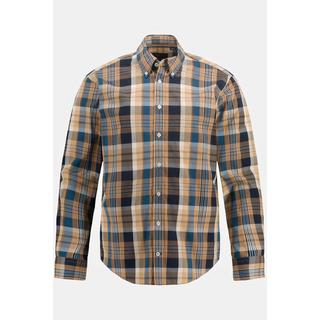 JP1880  Camicia a quadri dalla vestibilità moderna con maniche lunghe e colletto button-down 