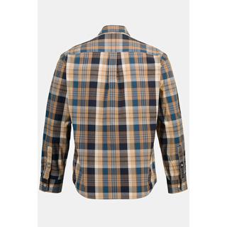 JP1880  Camicia a quadri dalla vestibilità moderna con maniche lunghe e colletto button-down 