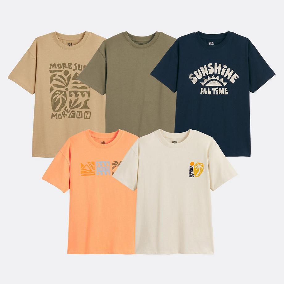 La Redoute Collections  Lot de 5 t-shirts manches courtes 