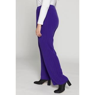 Ulla Popken  Pantalon en maille, maille côtelée, jambes larges, taille élastique 