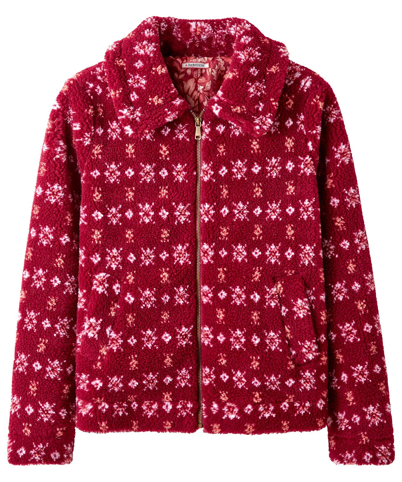 Joe Browns  Floral gemusterter Fleece-Kragenmantel 