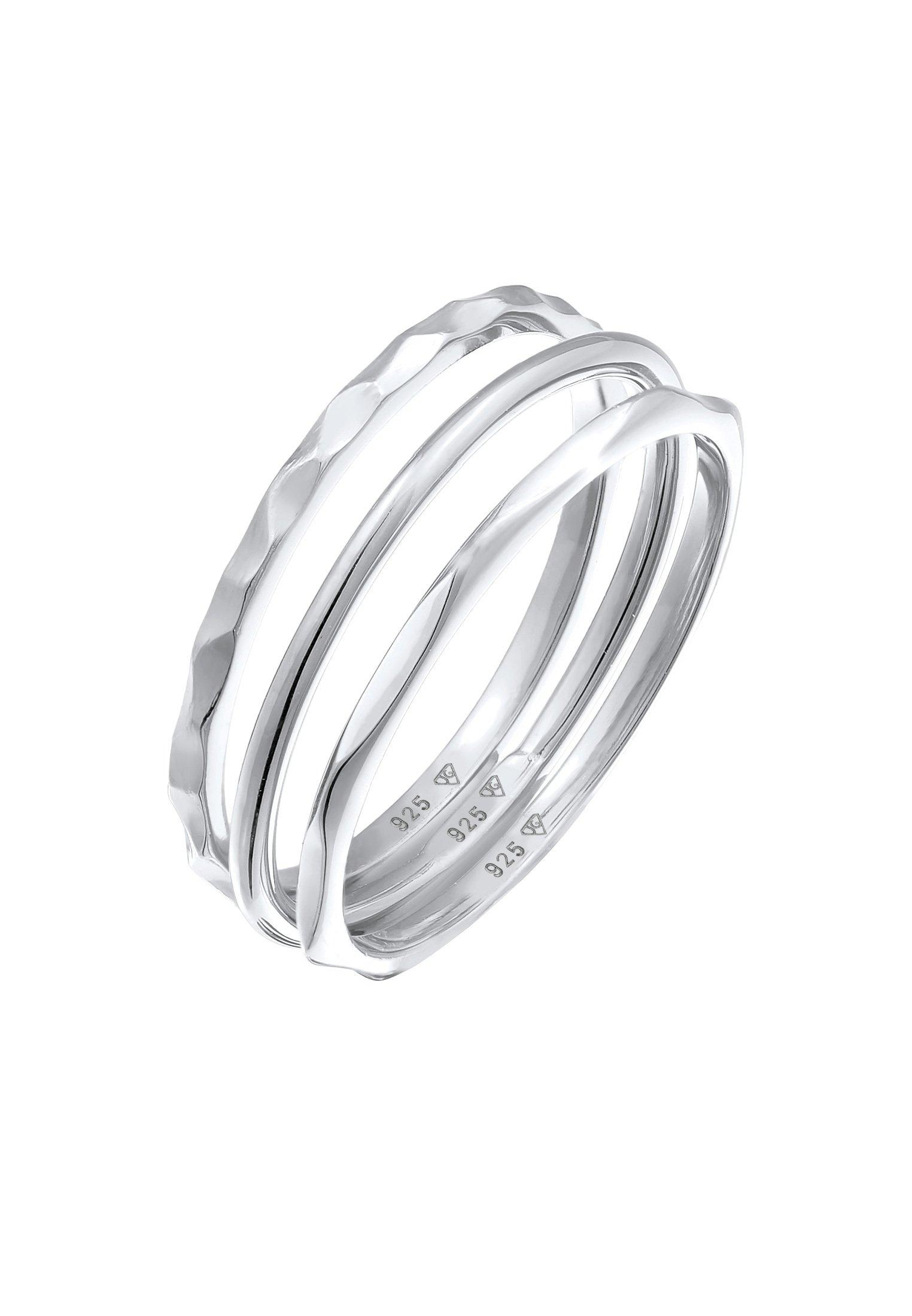 Image of Ring Stapelringe Stacking Bandring 3er Set Damen Silber 54mm