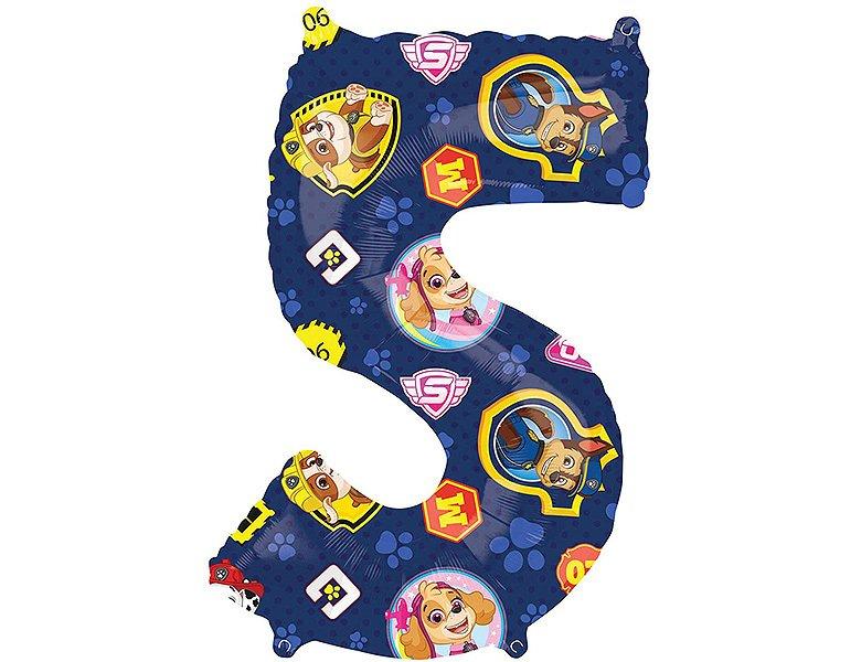 Image of Paw Patrol Folienballon Zahl 5 (45x66cm) Unisex ONE SIZE