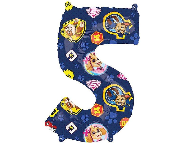 amscan  Paw Patrol Folienballon Zahl 5 (45x66cm) 