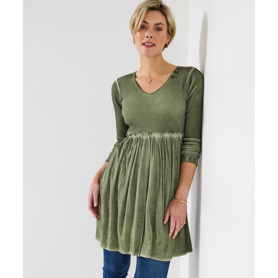 Grüne Jersey-Tunika
