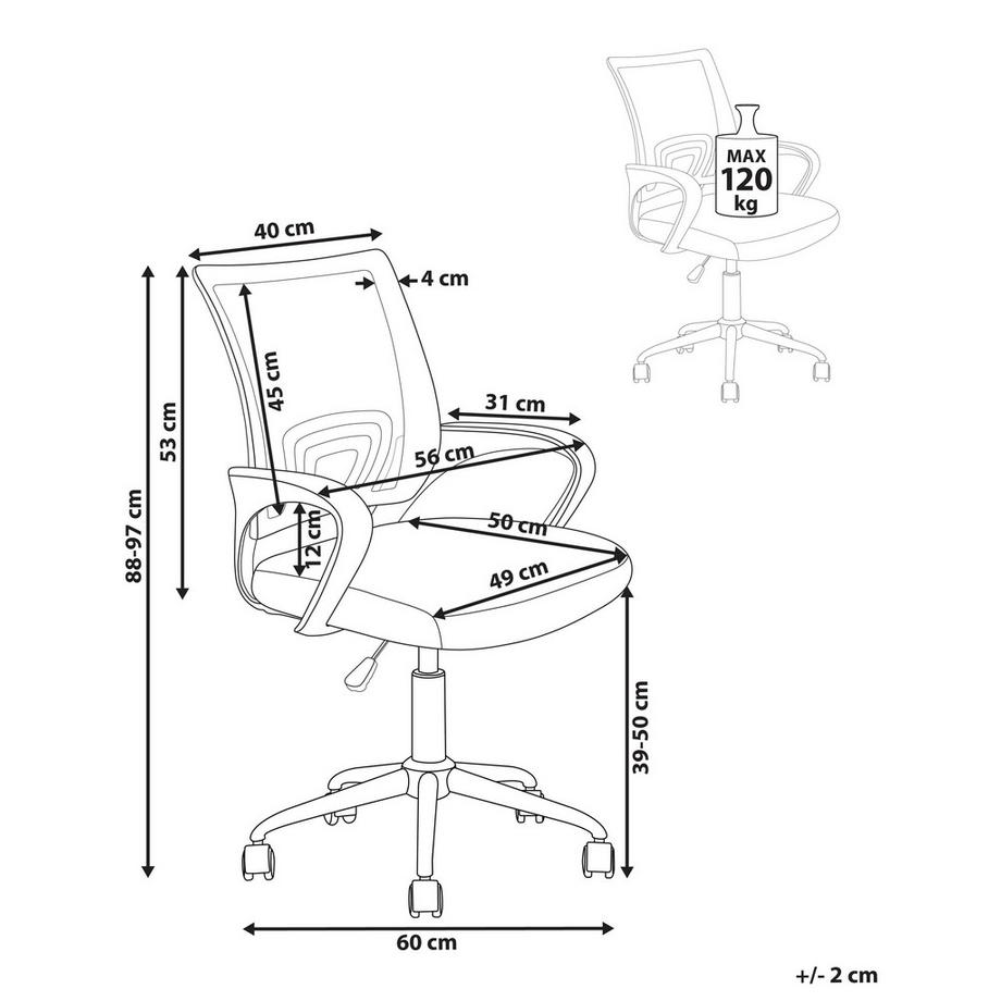 Beliani Chaise de bureau en Tissu Minimaliste SOLID  
