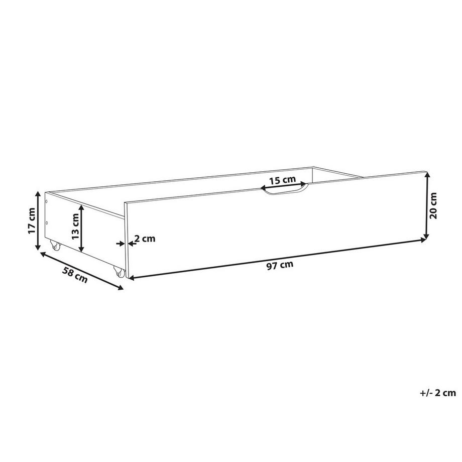 Beliani  Bettschublade 2er Set aus Kiefernholz Skandinavisch RUMILLY 