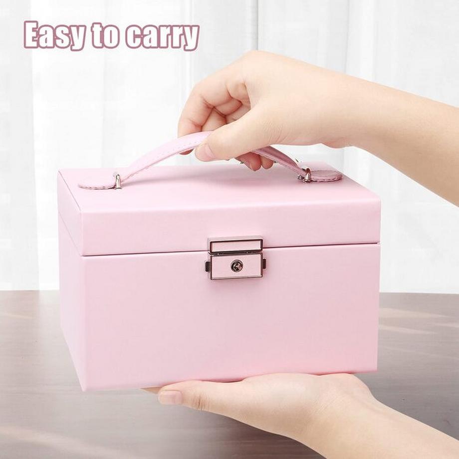 Only-bags.store  Schmuckkästchen, Schmuckkästchen mit Schubladen, PU-Leder-Schmuckkästchen Schmuckkästchen Großer Schmuck Organizer für Ringe Ohrringe Armbänder Halsketten 