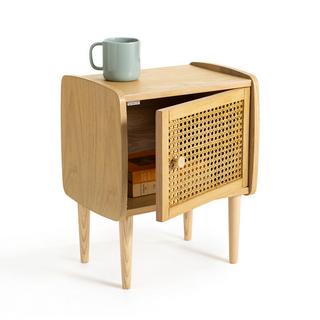 La Redoute Intérieurs Nachttisch Tempa mit 1 Tür aus Rattangeflecht  