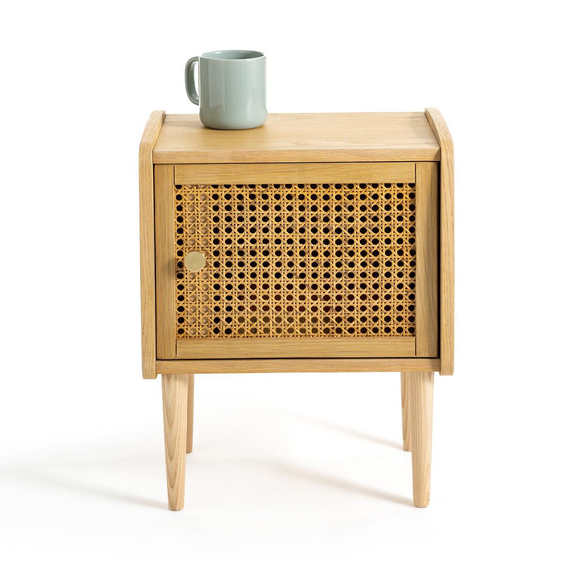 La Redoute Intérieurs Nachttisch Tempa mit 1 Tür aus Rattangeflecht  