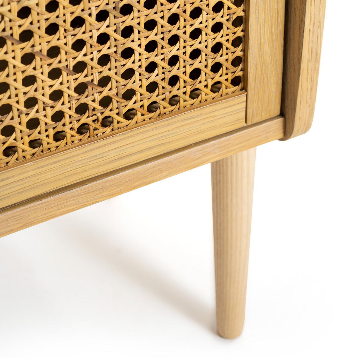 La Redoute Intérieurs Nachttisch Tempa mit 1 Tür aus Rattangeflecht  