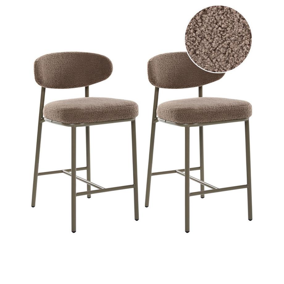 Set mit 2 Barstühlen aus Bouclé  UNITY
